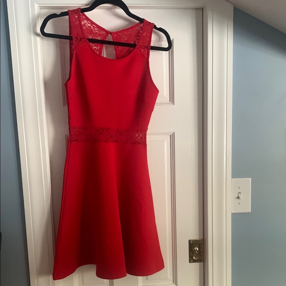 Elegant Red Lace Dress